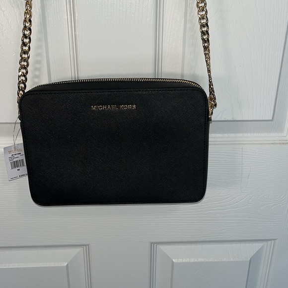 Michael Kors, jet set purse, leather cross, body adjustable, color, black - Picture 2 of 7